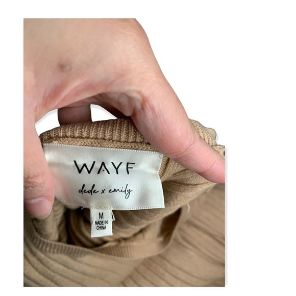 WAYF x BFF Hollie Long Sleeve Sweater Dress. Tan. Size M - Picture 7 of 8